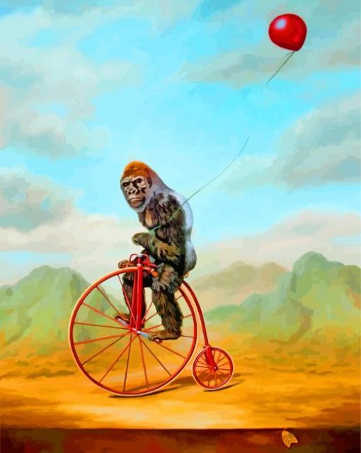 Gorilla Unicycle Diamond Painting Art