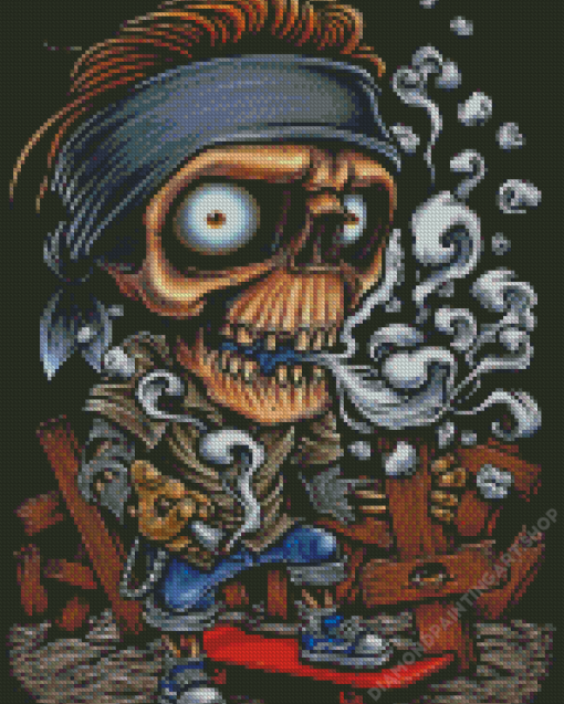 Skull Smoking Diamond Painting Art