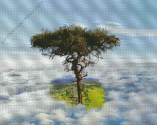 Tree Over Clouds Diamond Painting Art