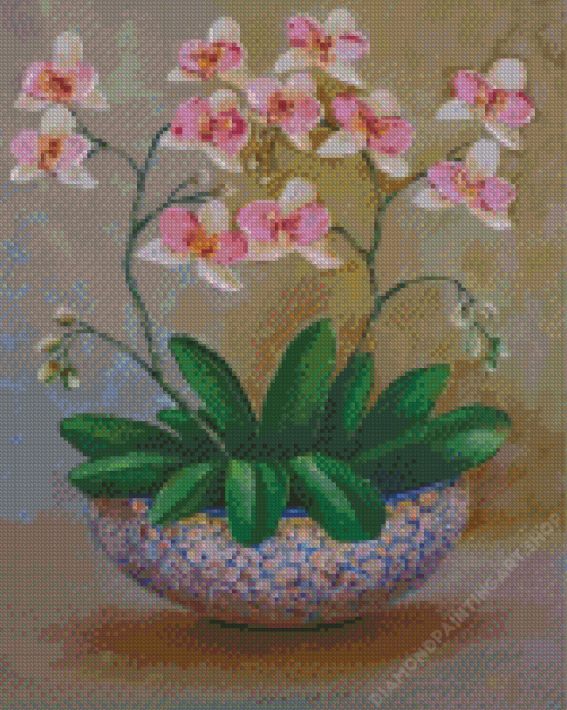 Orchid Flower Diamond Painting Art