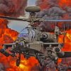 Apache Helicopter Diamond Painting Art