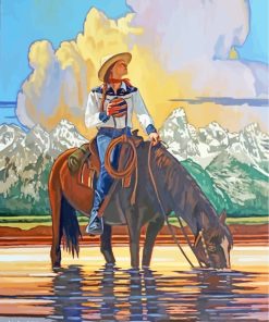 Cowgirl On Horse 5D Diamond Painting Art