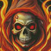 Flame Skull Diamond Painting Art