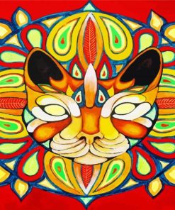Ginger Mandala Cat Diamond Painting