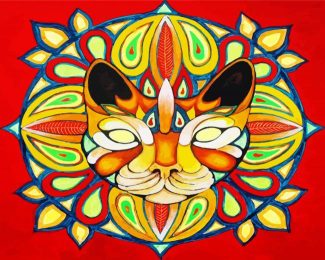 Ginger Mandala Cat Diamond Painting