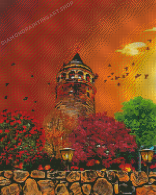 Istanbul Galata Tower 5D Diamond Painting Art