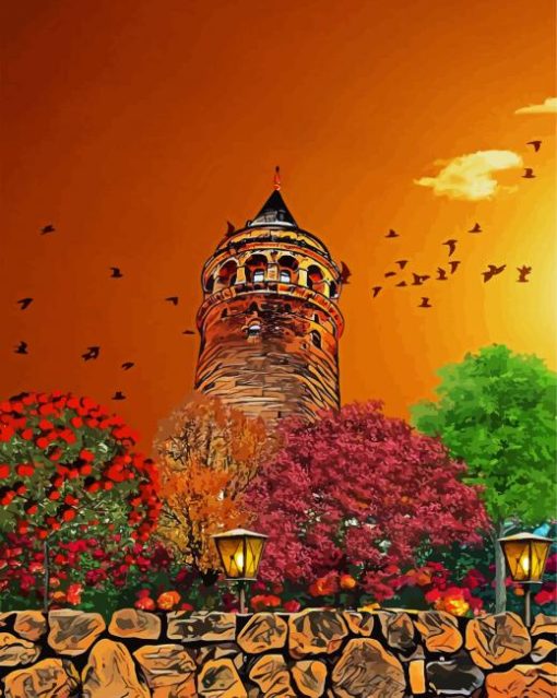 Istanbul Galata Tower 5D Diamond Painting Art