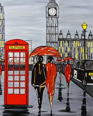 London Red Phone Box Diamond Painting