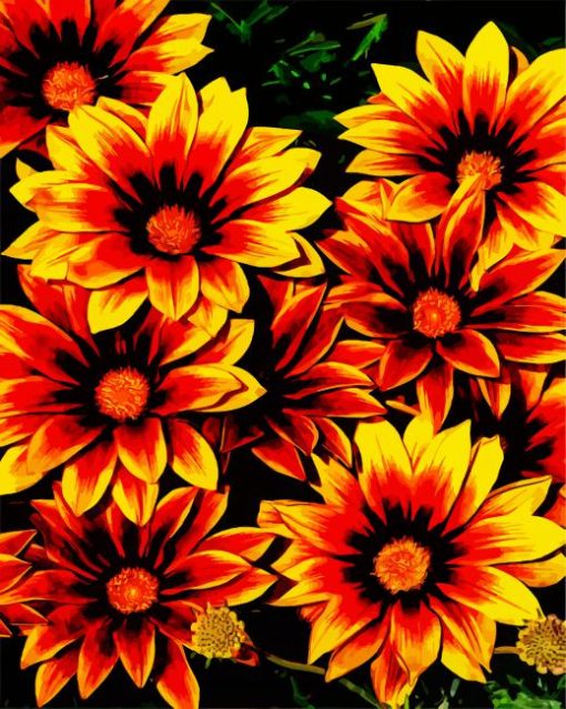 Orange Gazania Flowers Diamond Painting Art