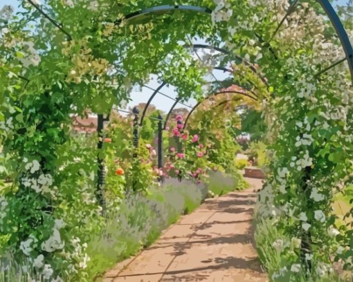 Pergola With Flower Diamond Painting Art