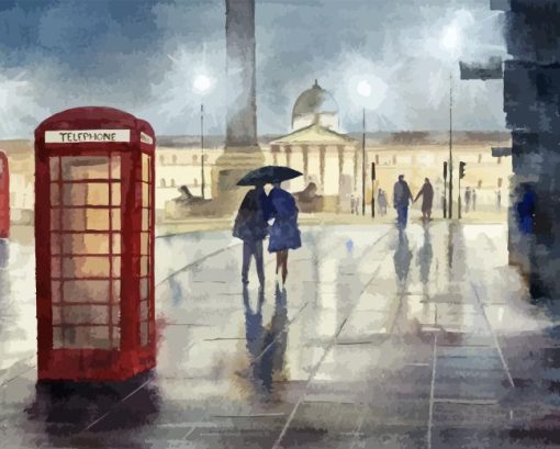 Raining London Diamond Painting Art