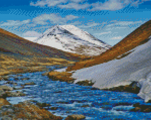 River Between Mountains Diamond Painting Art