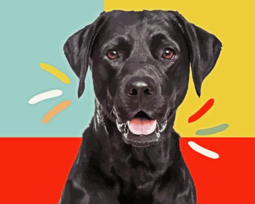 Black Labrador Retriever Diamond Painting Art