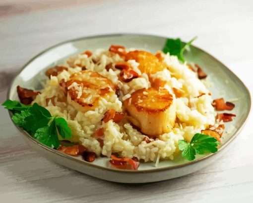 Bacon Scallop Risotto Diamond Painting Art