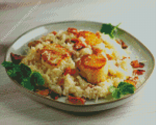 Bacon Scallop Risotto Diamond Painting Art