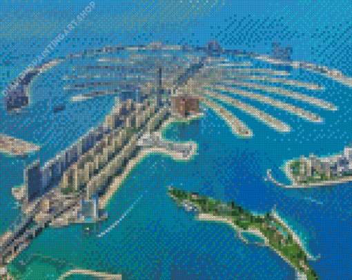 Dubai Palm Jumeirah Diamond Painting Art