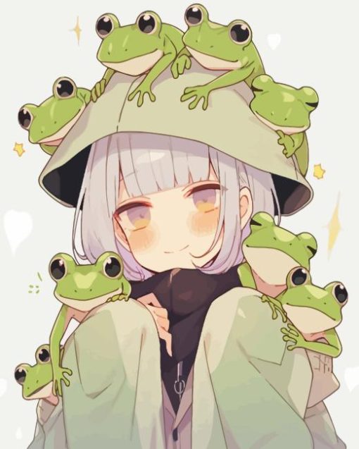 Girl Anime Frogs Diamond Painting Art