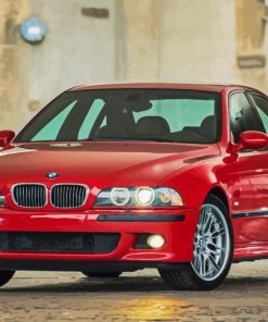 Red BMW E39 Diamond Painting Art