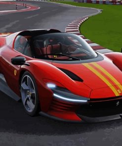 Red Ferrari Daytona Diamond Painting Art