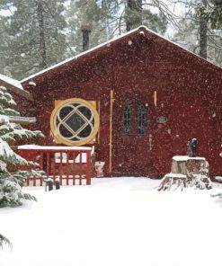 Snowfall Forest Cabin 5D Diamond Painting Art