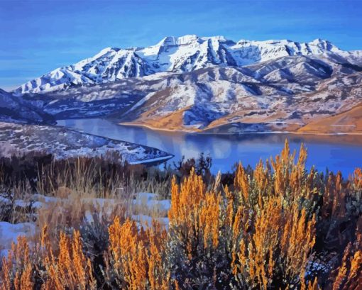 Snowy Mount Timpanogos Diamond Painting Art