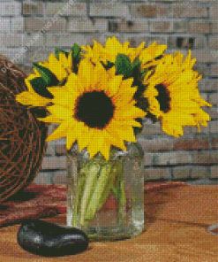 Sunflowers In Jar Diamond Painting Art