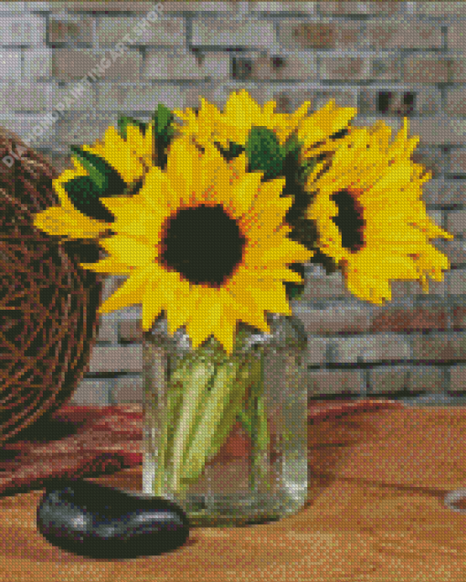 Sunflowers In Jar Diamond Painting Art