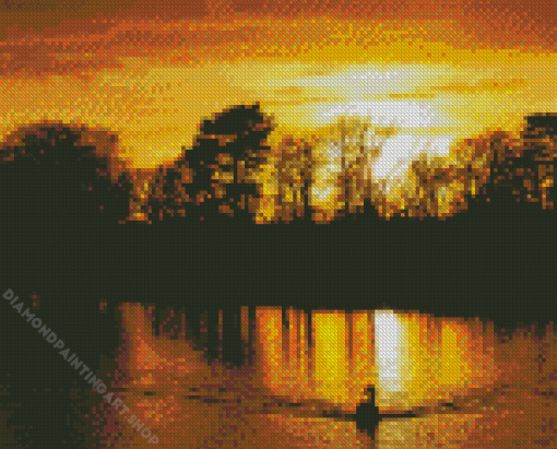 Sunset Over Bushy Park Diamond Painting Art