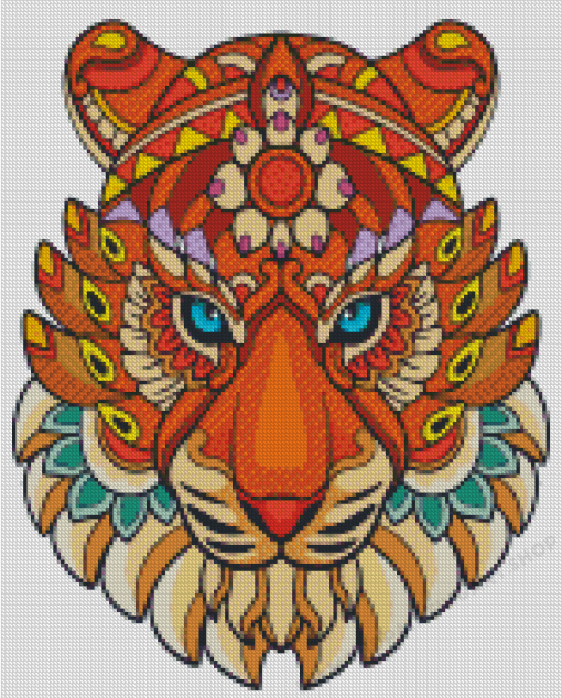 Tiger Head Mandala Diamond Painting