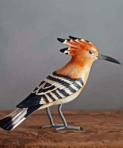 Wooden Hoopoe Bird Diamond Painting Art