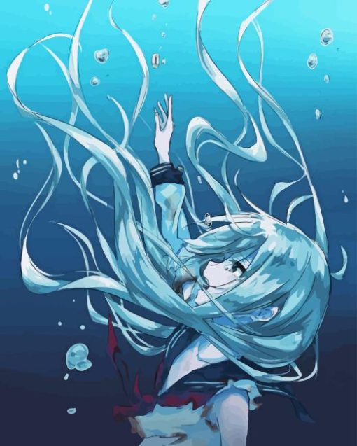 Girl Drowning In Water Diamond Painting Art
