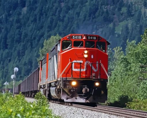 CN Rail Transportation Diamond Painting Art