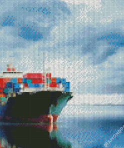 Cargo Freighter On Water Diamond Painting Art