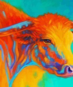 Colorful Longhorn Animal Diamond Painting Art