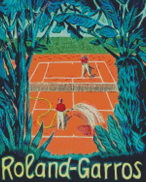 French Open Tennis Logo Diamond Painting Art