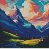 Grindelwald Switzerland Poster Diamond Painting Art