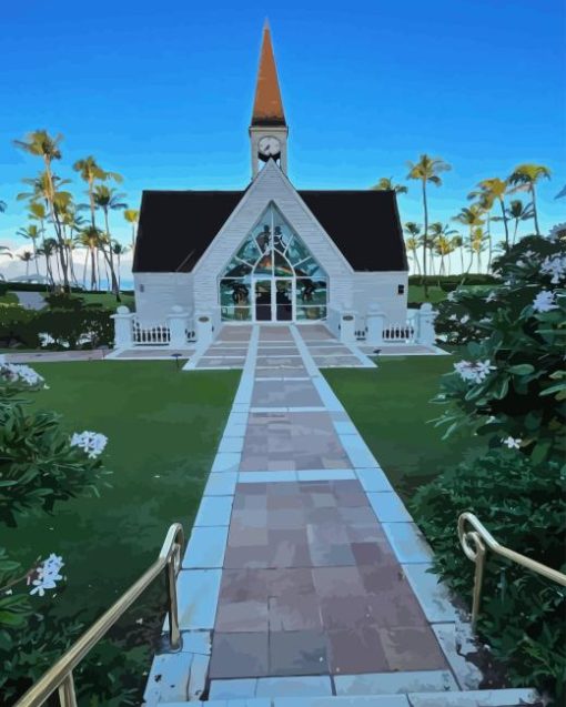 Hawaii Wailea Church Diamond Painting Art