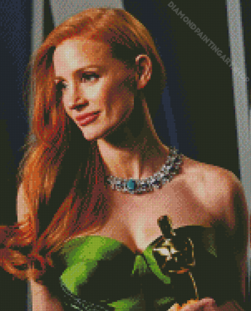 Jessica Chastain With The Oscars Diamond Painting Art