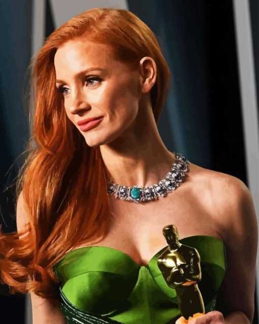 Jessica Chastain With The Oscars Diamond Painting Art