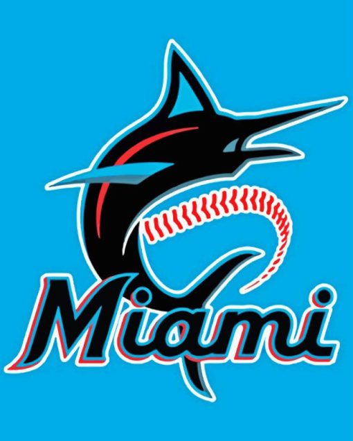 Miami Marlins Logo Diamond Painting Art