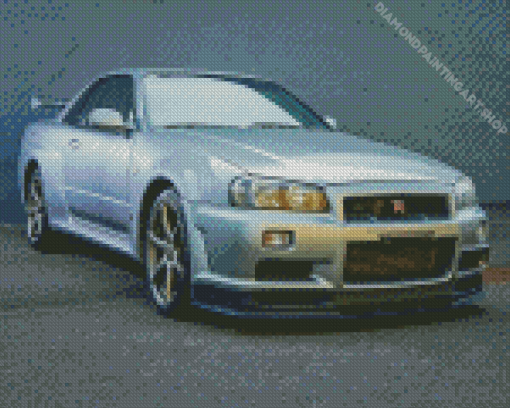 Nissan R34 Skyline Gtr Diamond Painting Art