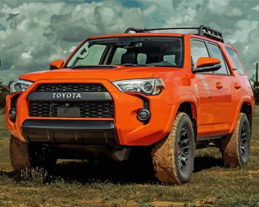 Orange Toyota 4Runner Diamond Painting Art