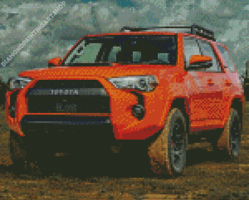 Orange Toyota 4Runner Diamond Painting Art