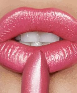 Pink Lipstick Diamond Painting Art