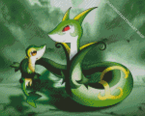 Pokemon Snivy Diamond Painting Art