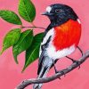 Scarlet Robin Bird Diamond Painting Art