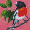 Scarlet Robin Bird Diamond Painting Art