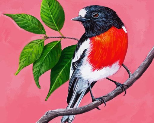 Scarlet Robin Bird Diamond Painting Art