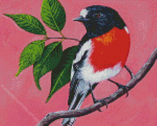 Scarlet Robin Bird Diamond Painting Art