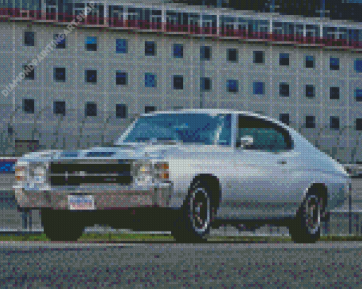 Silver 1971 Chevelle Diamond Painting Art